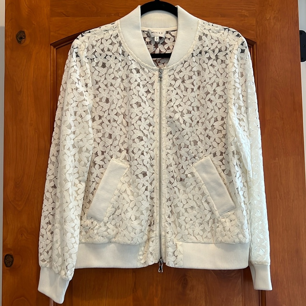 MILLY Lace Bomber Jacket